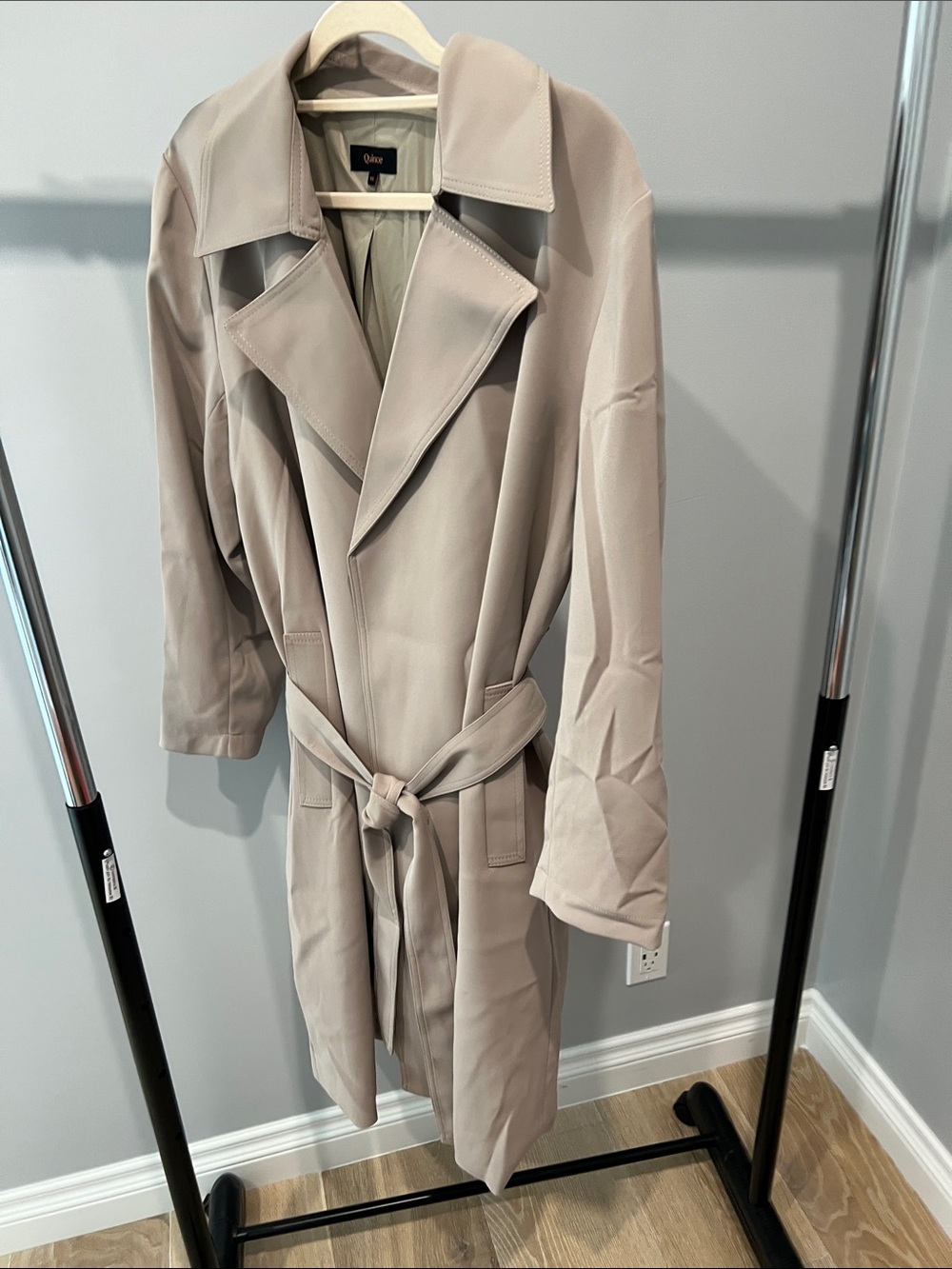Quince Light Beige Belted Trench Coat